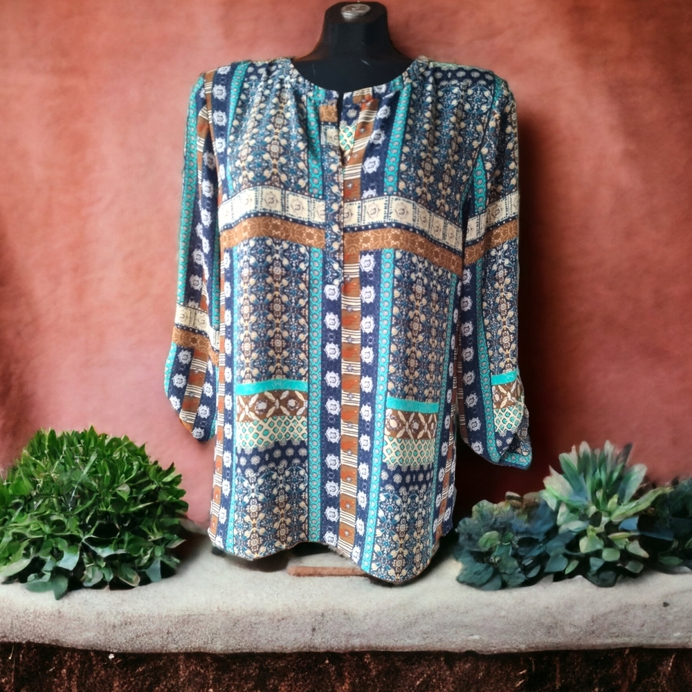 Van Heusen Flowy Abstract Blouse